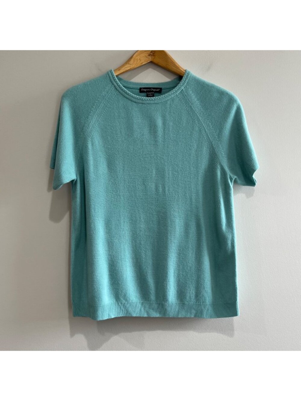 Designers Originals Crew Neck Luxelon Sweater Womens L Blue 90s Coquette